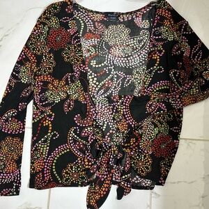 WestEnd's Black and Multicolor Mosaic Blouse /skirt with elastic waistband